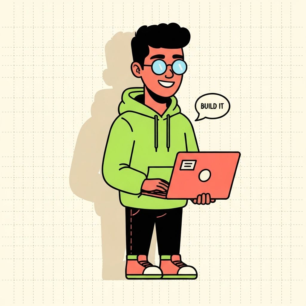 Themed neo-brutalist illustration of Gaurav Shrivastava